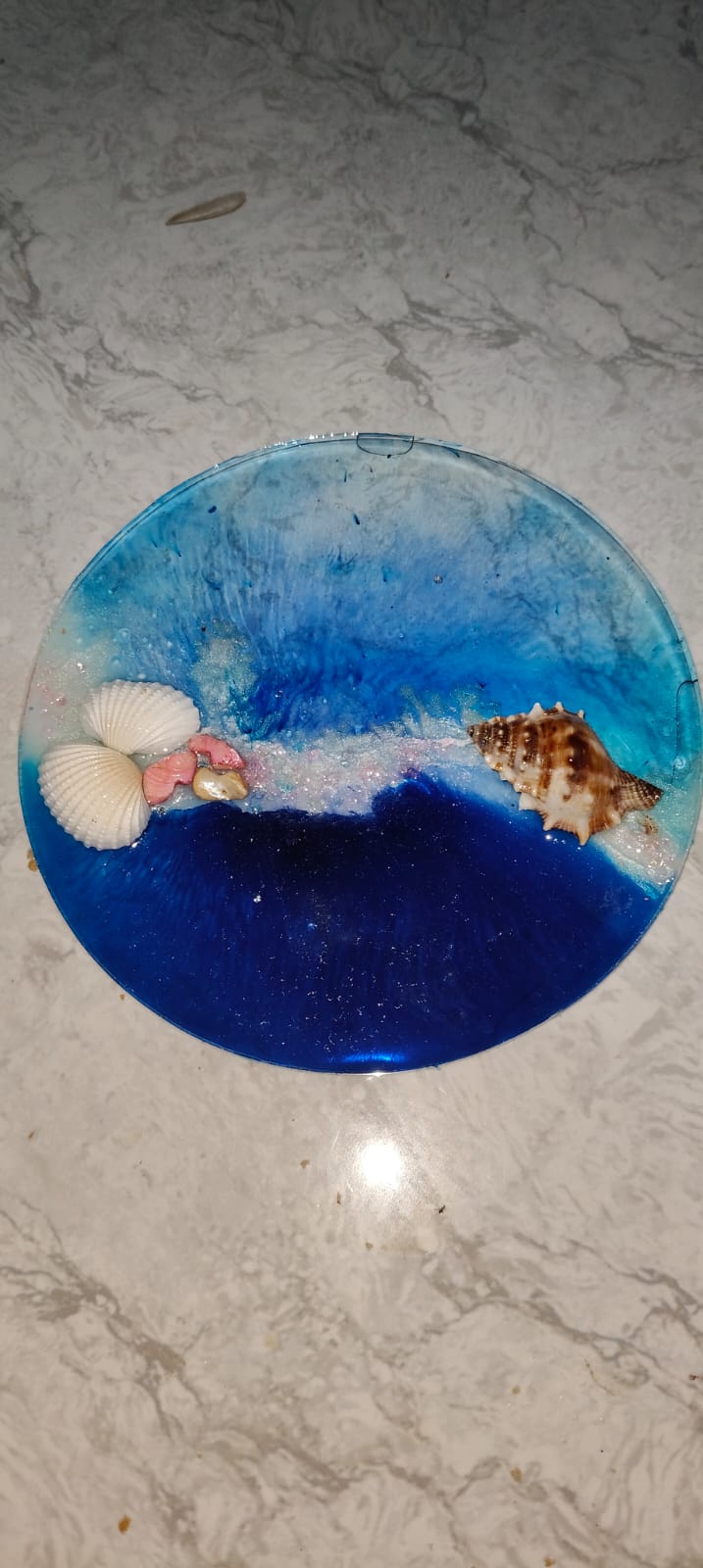 Beautiful handmade resin earrings with floral details